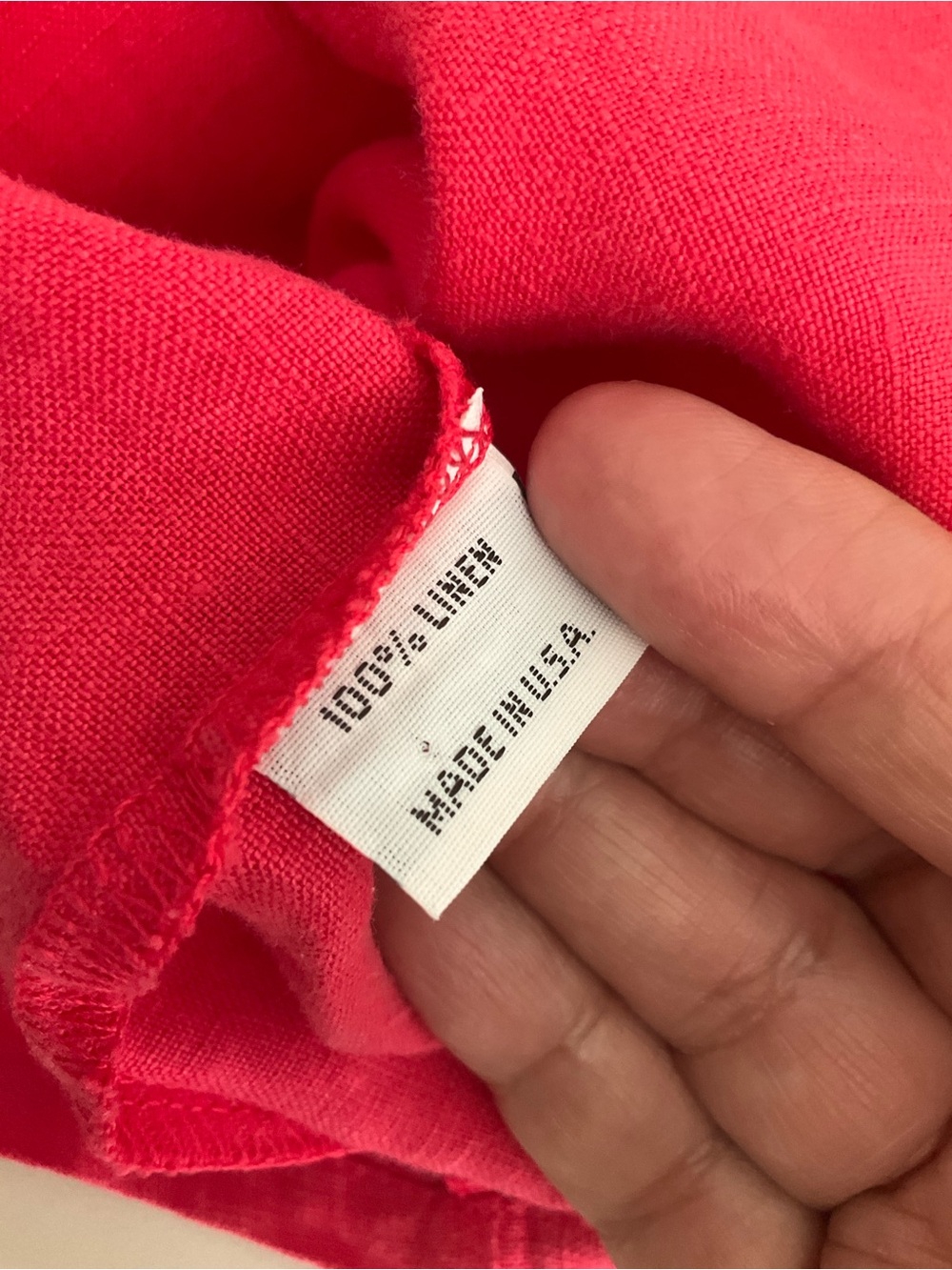 bryn Walker Large Pink Fuchsia 100% Linen V-Neck Tunic Made in USA - Picture 12 of 12